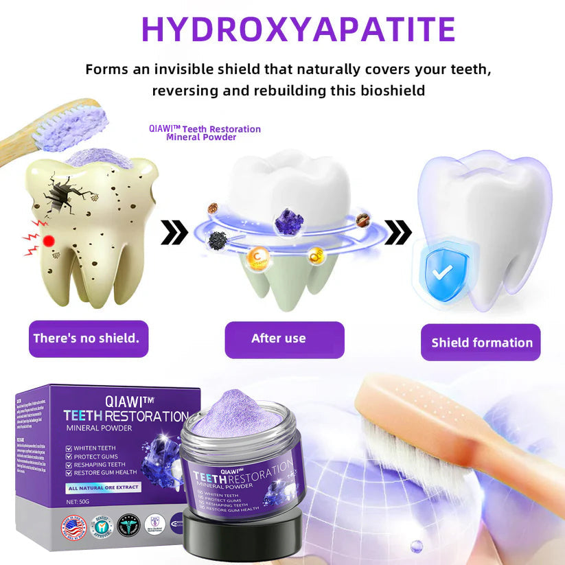 QIAWI™TeethRestoration Mineral Powder🦷Obtain American Dental Association (ADA) Certification (Treats periodontitis and mouth ulcers, prevents tooth loss, and repairs gum recession)