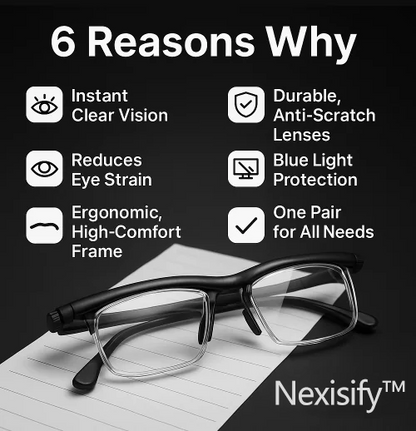 【ADJUSTABLE FOCUS GLASSES】See Every Moment Clearly With Nexisify!
