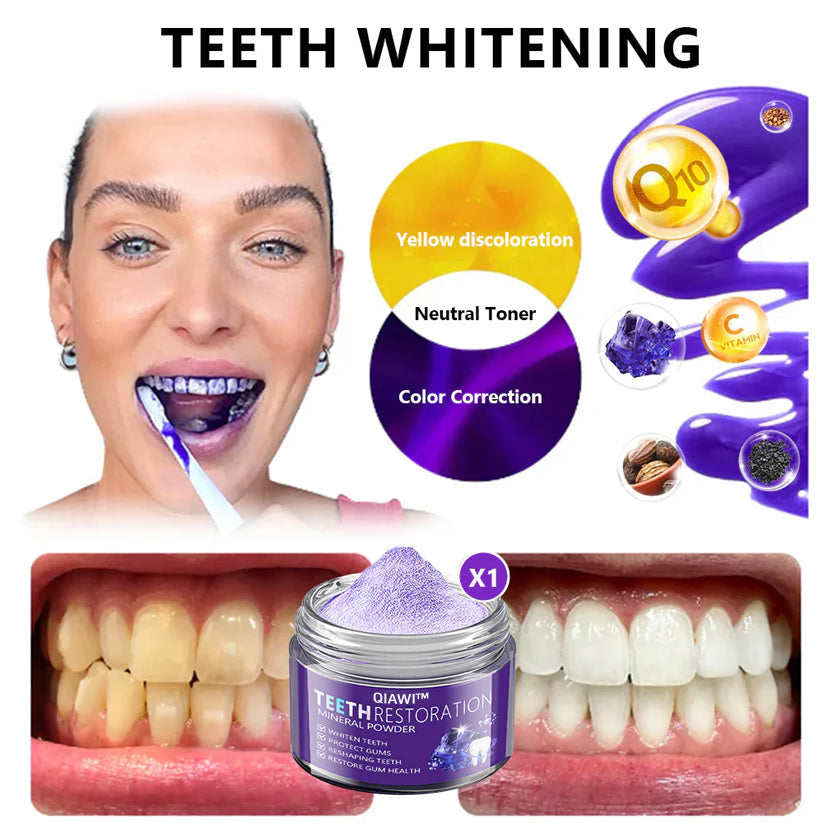 QIAWI™TeethRestoration Mineral Powder🦷Obtain American Dental Association (ADA) Certification (Treats periodontitis and mouth ulcers, prevents tooth loss, and repairs gum recession）