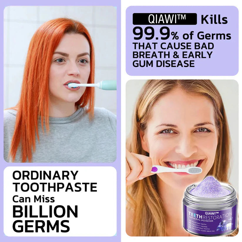 QIAWI™TeethRestoration Mineral Powder🦷Obtain American Dental Association (ADA) Certification (Treats periodontitis and mouth ulcers, prevents tooth loss, and repairs gum recession）