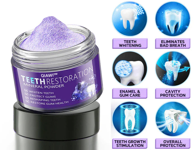 QIAWI™TeethRestoration Mineral Powder🦷Obtain American Dental Association (ADA) Certification (Treats periodontitis and mouth ulcers, prevents tooth loss, and repairs gum recession）