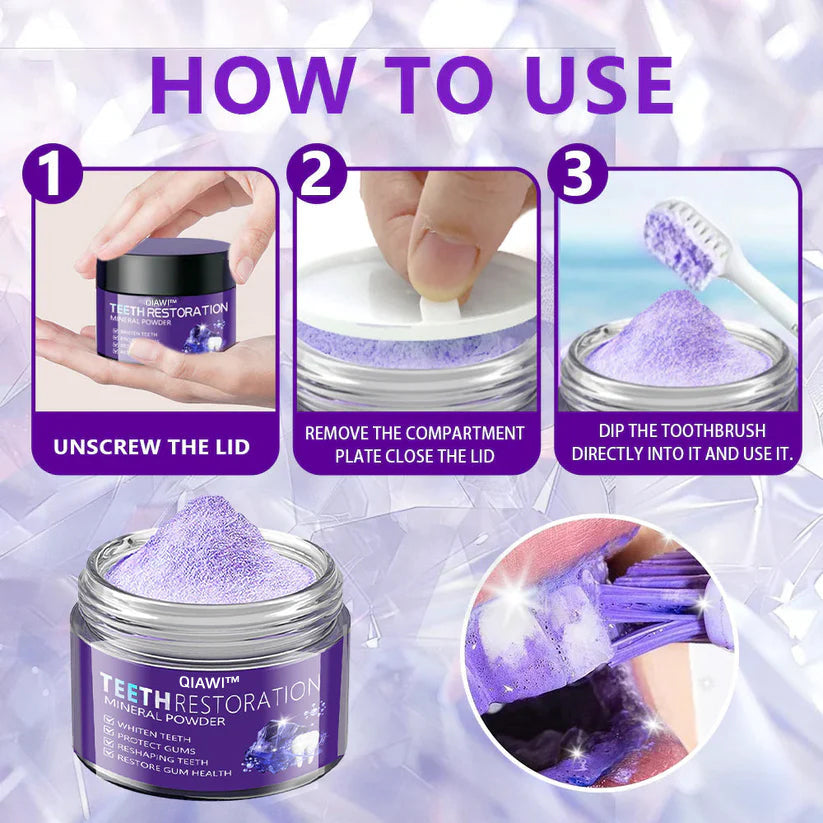 QIAWI™TeethRestoration Mineral Powder🦷Obtain American Dental Association (ADA) Certification (Treats periodontitis and mouth ulcers, prevents tooth loss, and repairs gum recession）