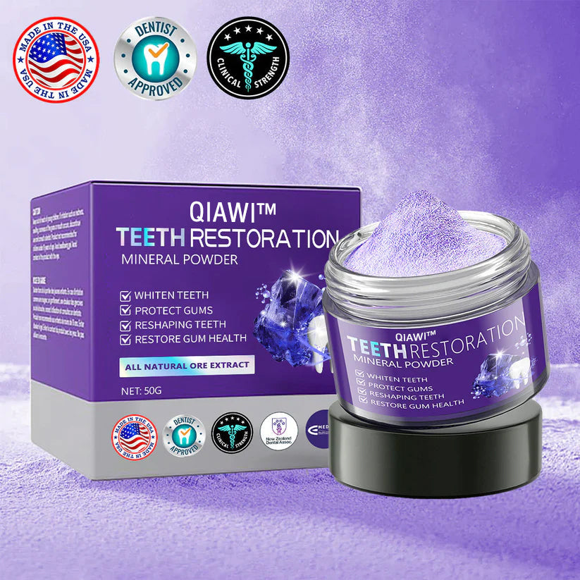 QIAWI™TeethRestoration Mineral Powder🦷Obtain American Dental Association (ADA) Certification (Treats periodontitis and mouth ulcers, prevents tooth loss, and repairs gum recession）