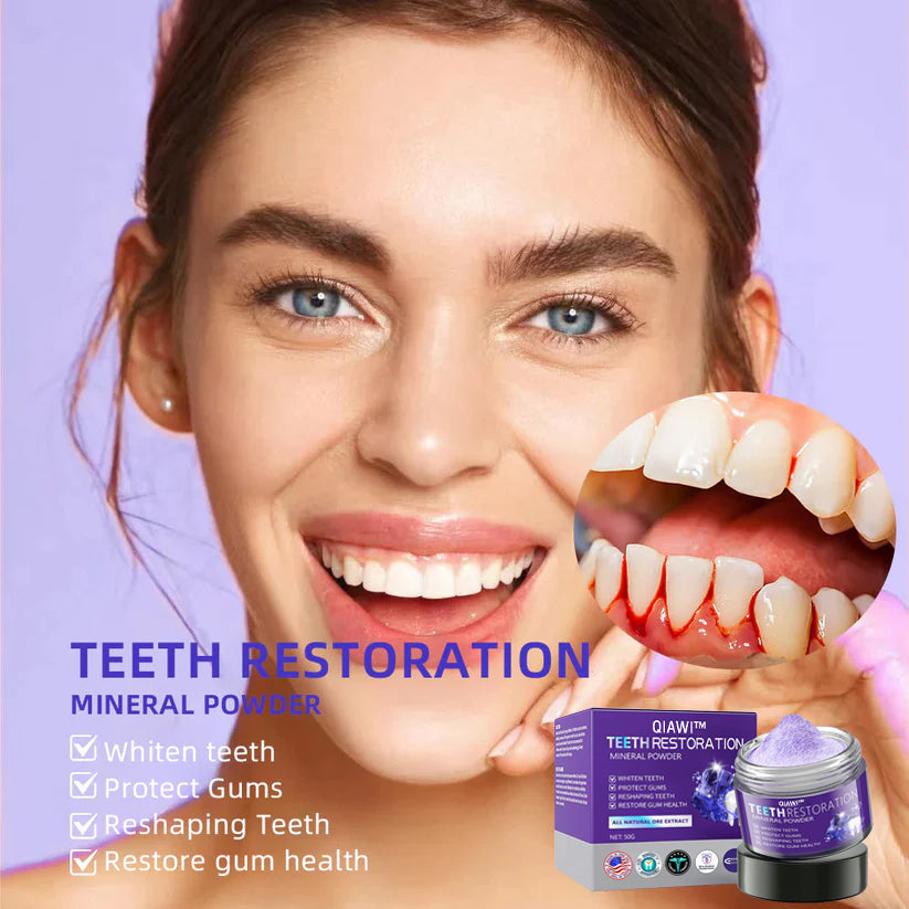 QIAWI™TeethRestoration Mineral Powder🦷Obtain American Dental Association (ADA) Certification (Treats periodontitis and mouth ulcers, prevents tooth loss, and repairs gum recession）