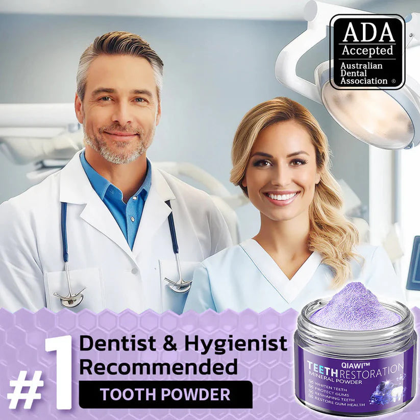 QIAWI™TeethRestoration Mineral Powder🦷Obtain American Dental Association (ADA) Certification (Treats periodontitis and mouth ulcers, prevents tooth loss, and repairs gum recession）