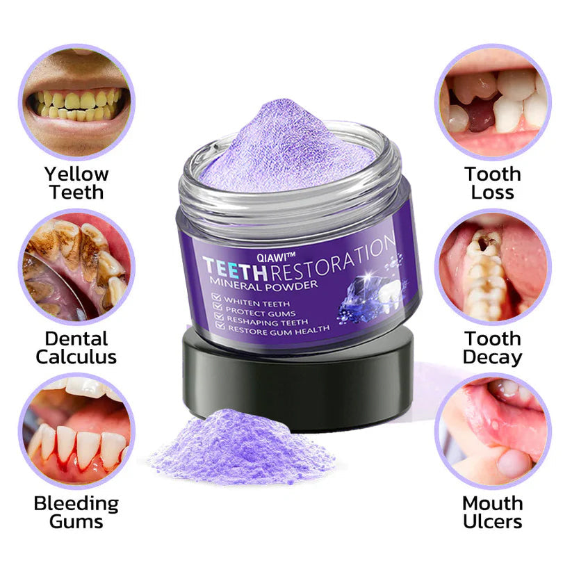 QIAWI™TeethRestoration Mineral Powder🦷Obtain American Dental Association (ADA) Certification (Treats periodontitis and mouth ulcers, prevents tooth loss, and repairs gum recession）
